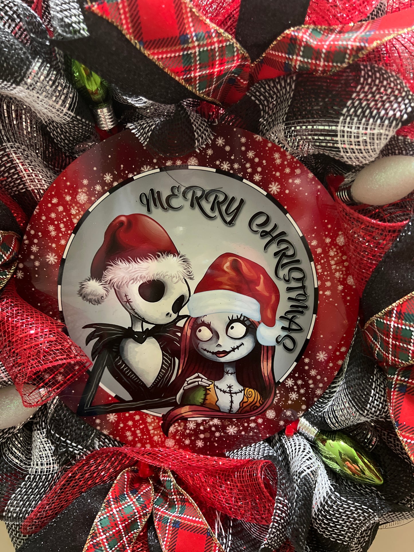 Jack & Sally Christmas wreath