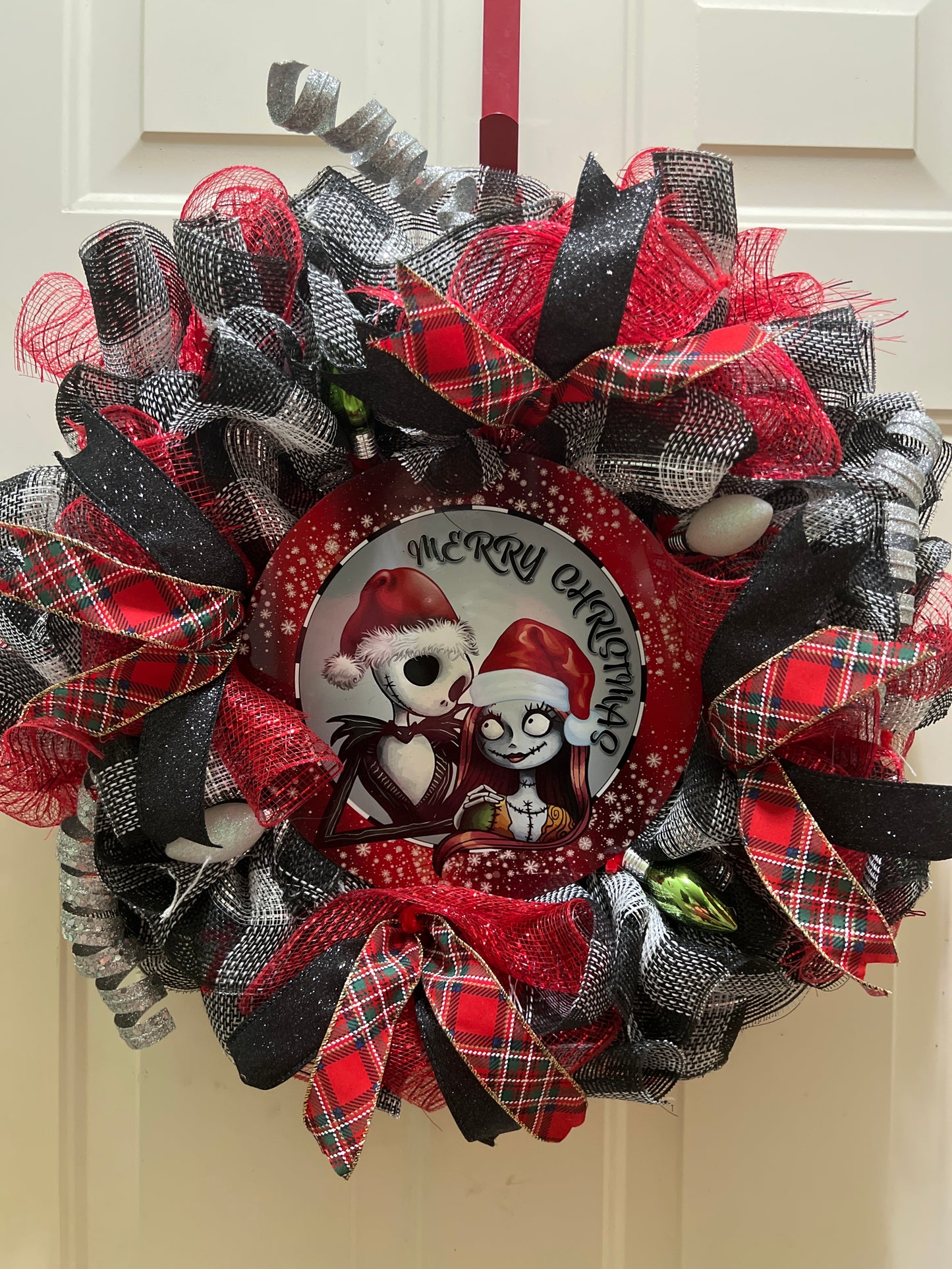 Jack & Sally Christmas wreath