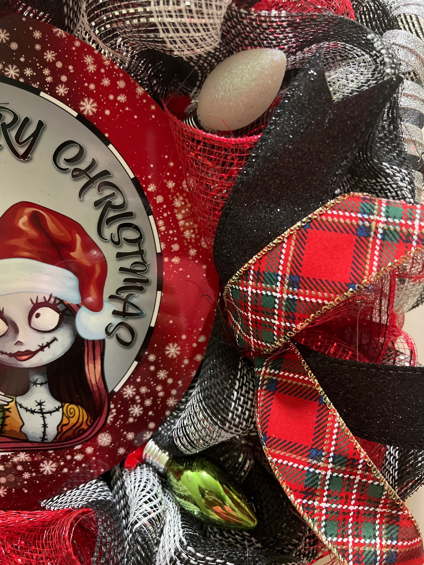 Jack & Sally Christmas wreath