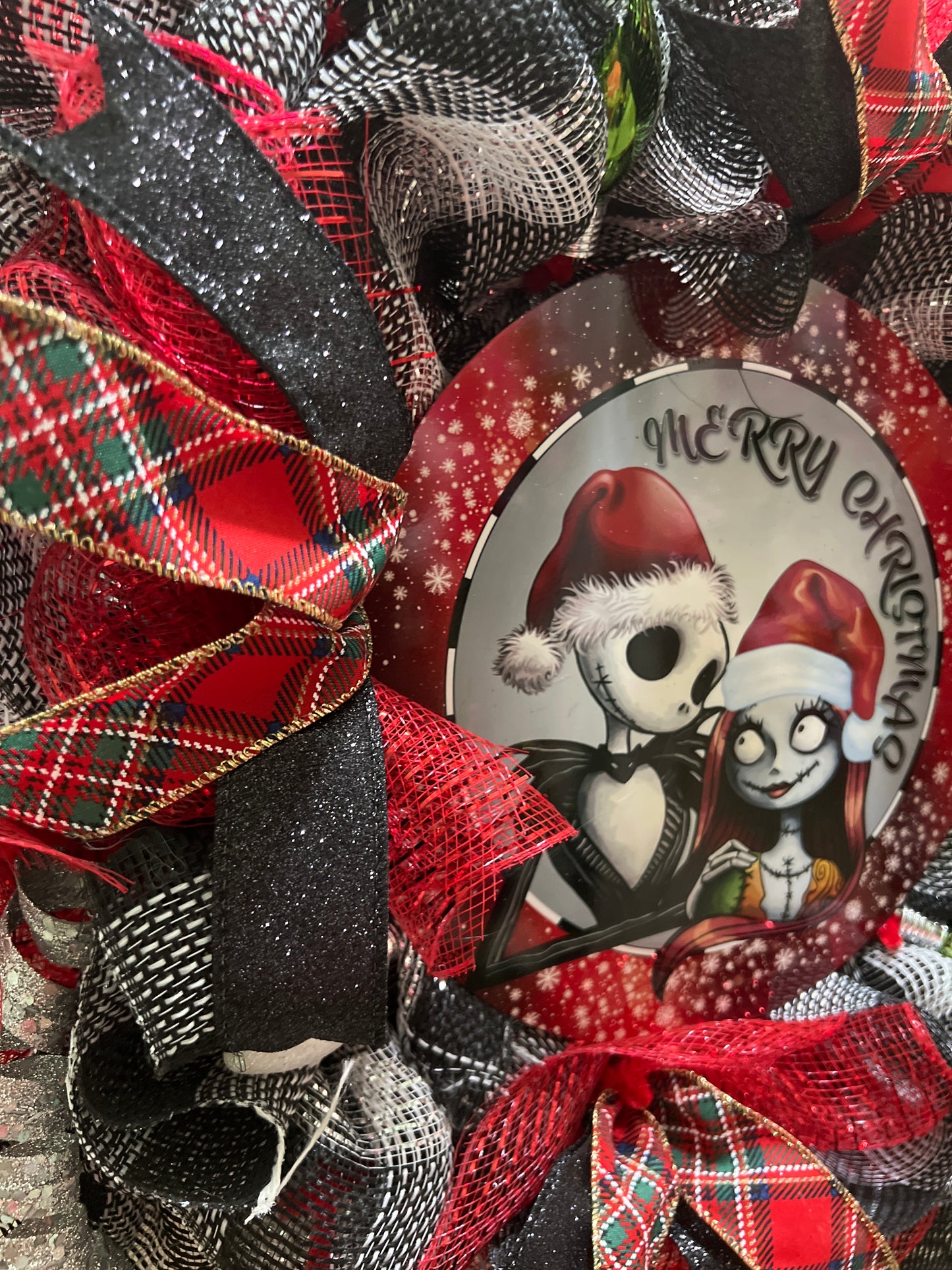 Jack & Sally Christmas wreath