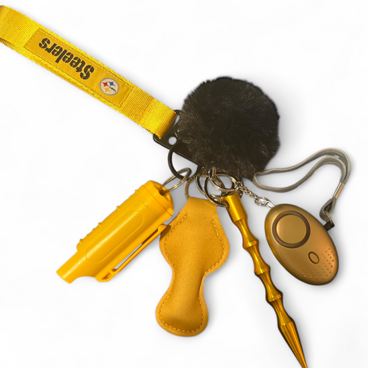 Black & Yellow safety keychain