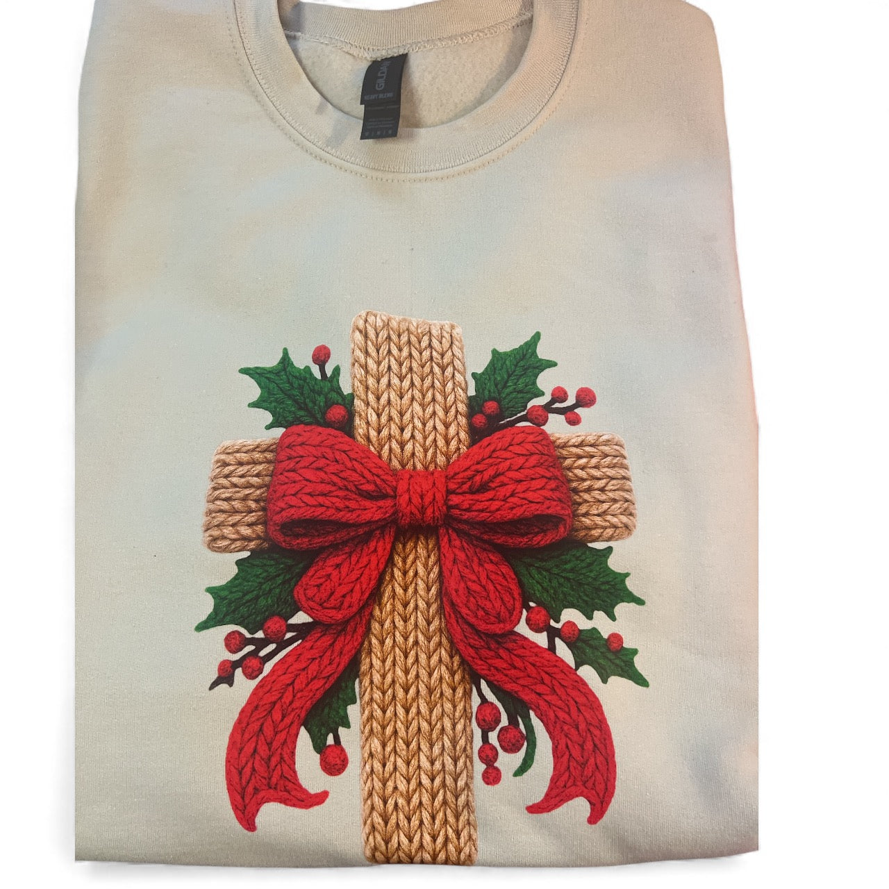 Gildan cotton/polyester Christmas Cross