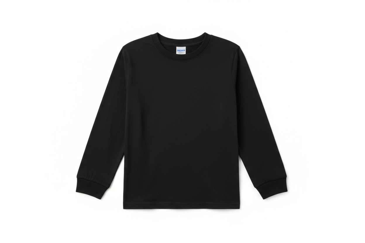 Black Gildan Youth Long Sleeve T-Shirt