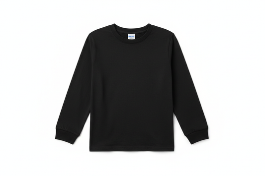 Black Gildan Youth Long Sleeve T-Shirt
