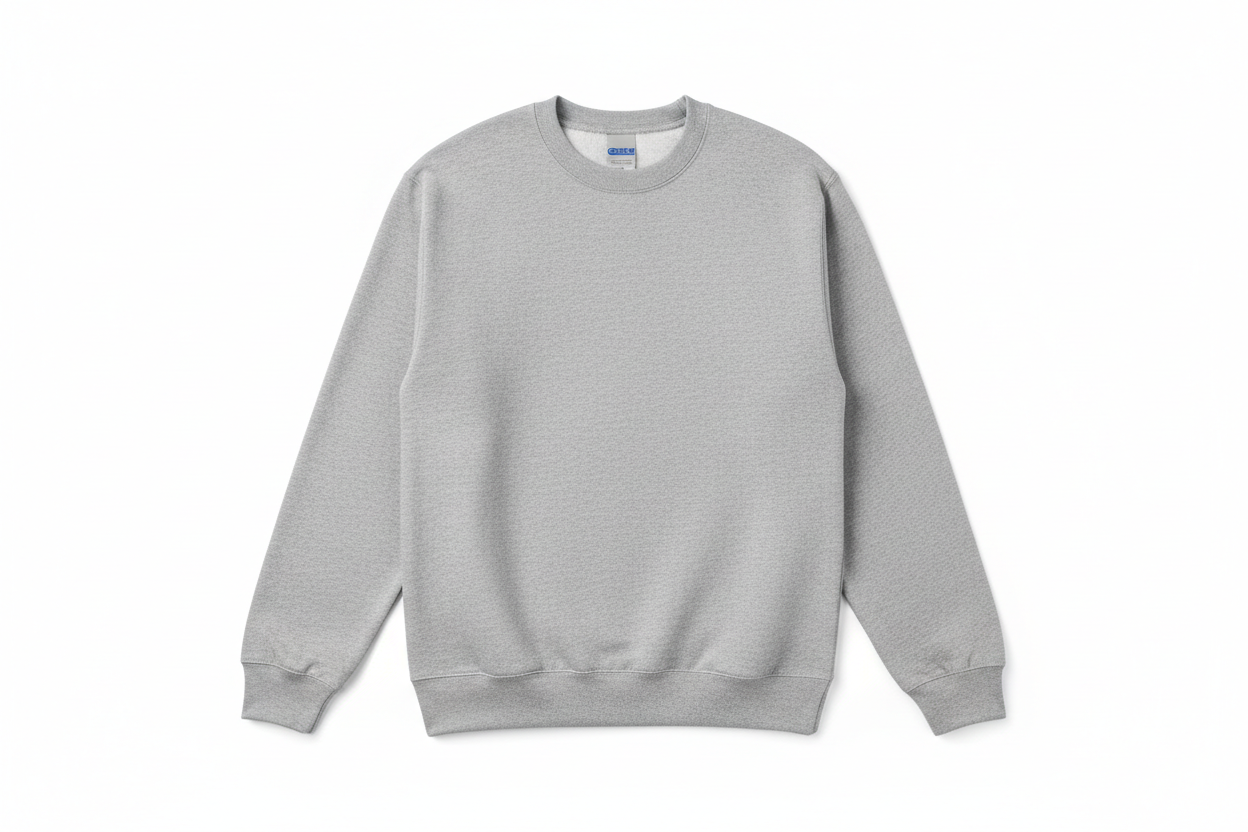 Heather Grey Gildan 18000 Sweatshirt