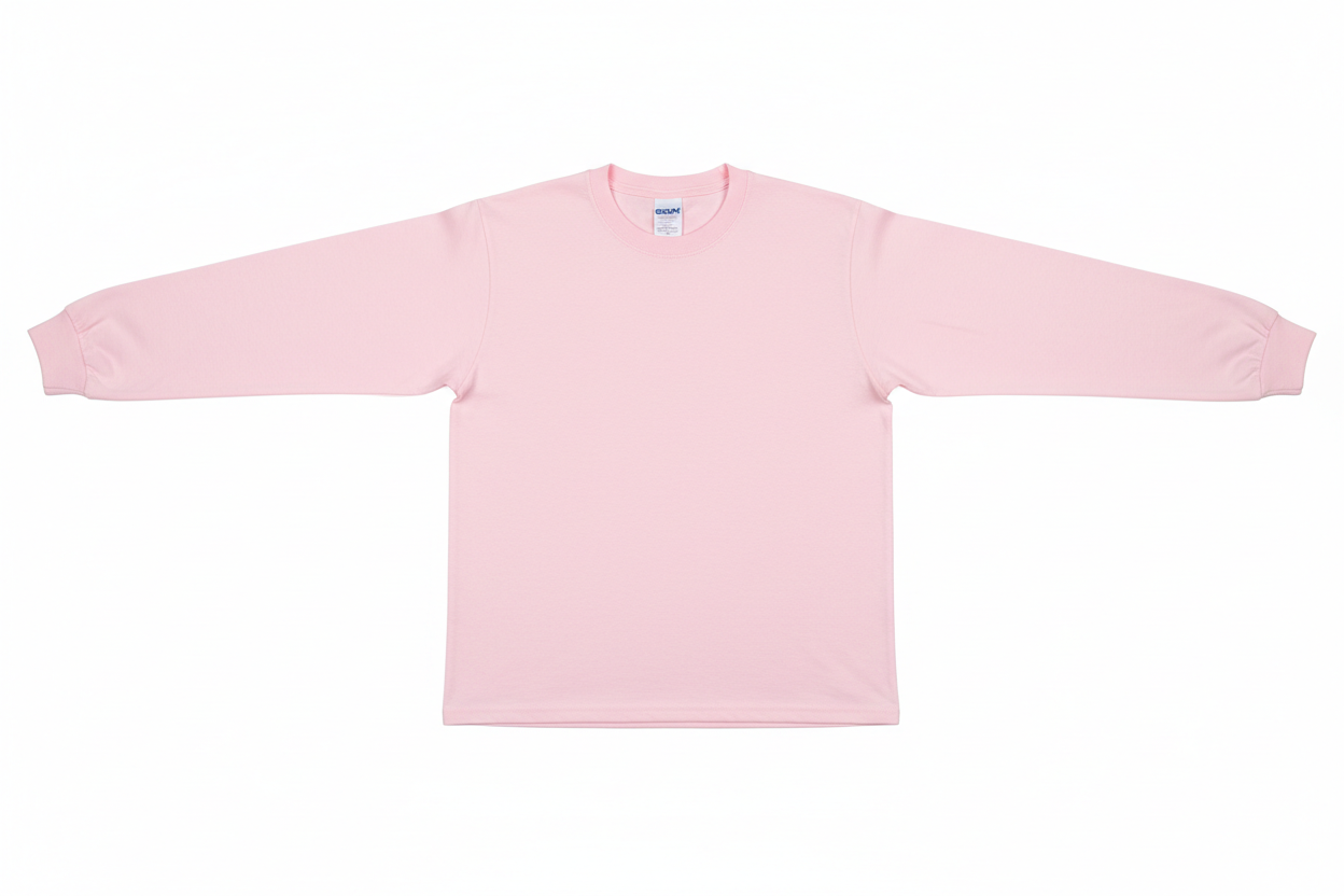 Light Pink Gildan Long Sleeve T-Shirt