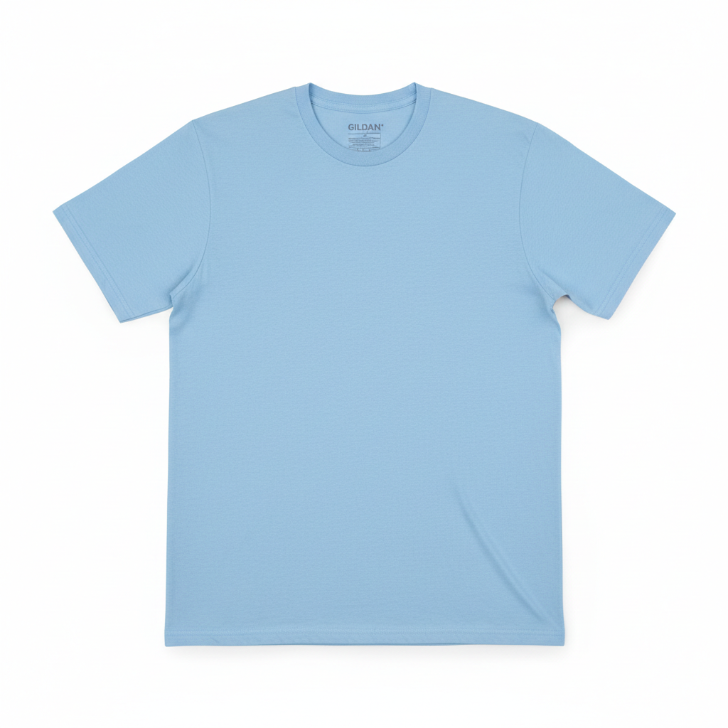 light blue gildan tshirt